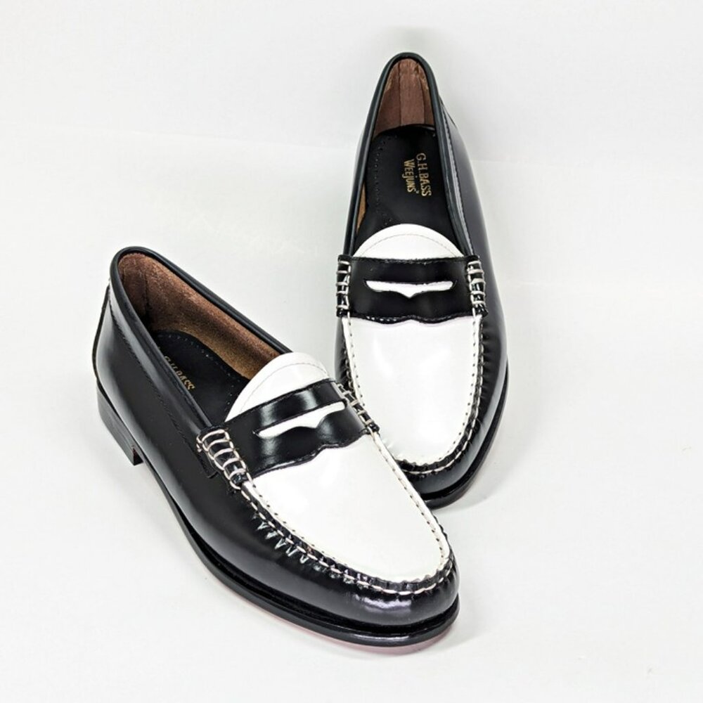 G.H. Bass & Co. Two-Tone Black and White Loafers - Picture 5 of 12